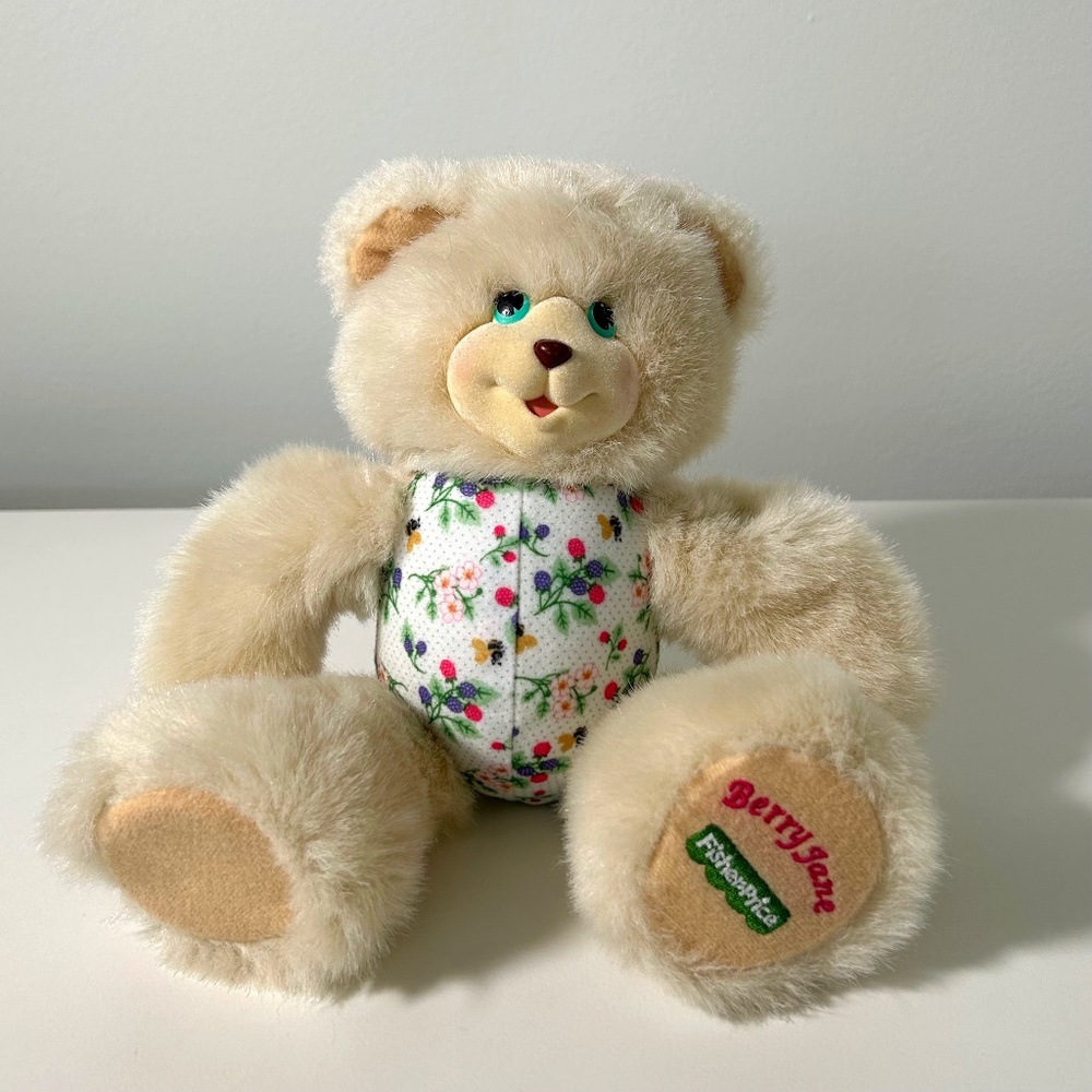 Vintage 90s Fisher Price Briarberry Collection Berry Jane Bear Plush (22M)